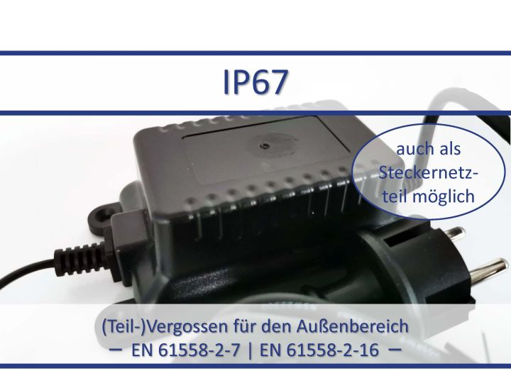 IP67 Netzteile mit Sicherheitstransformator